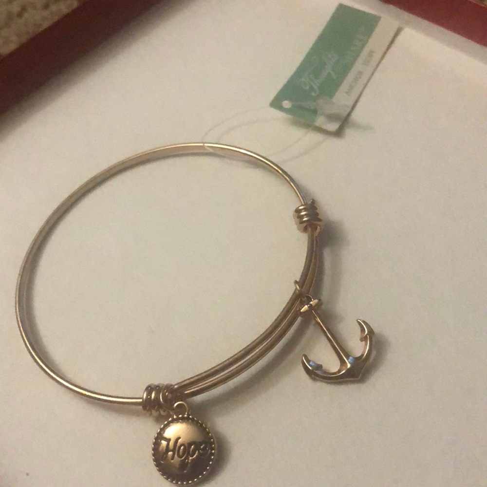 Wire bangle Hope/Anchor bracelet, brand new
